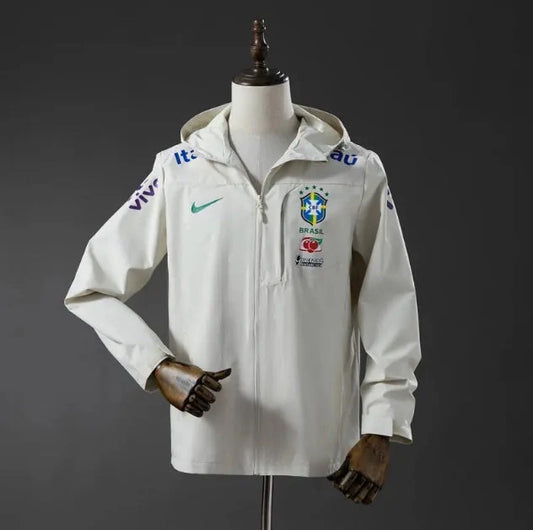 Veste Brésil Coupe-Vent Blanche 2026