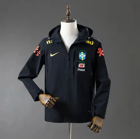 Veste Brésil Coupe-Vent Noire 2026