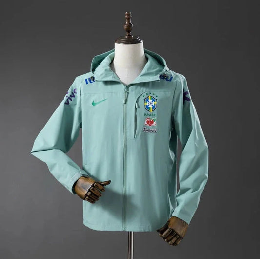 Veste Brésil Coupe-Vent Verte 2026